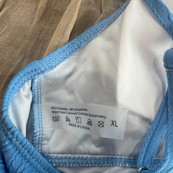 HYTENSUN Women's V Cut High Waisted Bikini Ribbed V-Wired Two Pieces - Picture 7 of 9